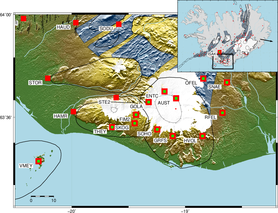 GPS stations at rrfajkull