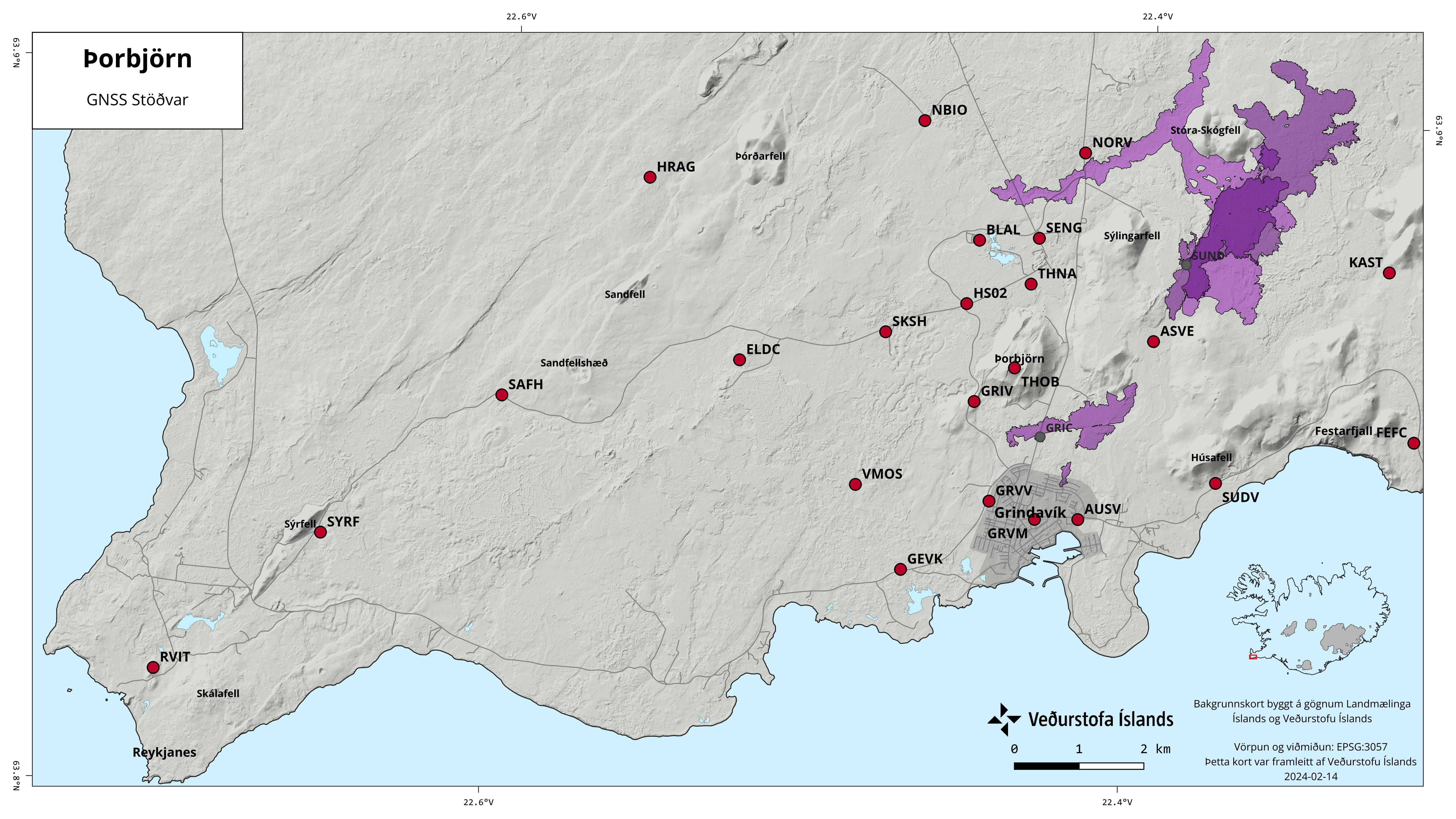 GPS stations around orbjrn