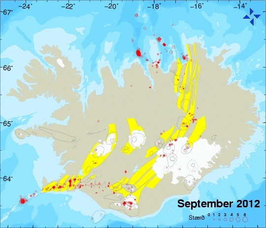 Jarðskjálftar á Íslandi í september 2012